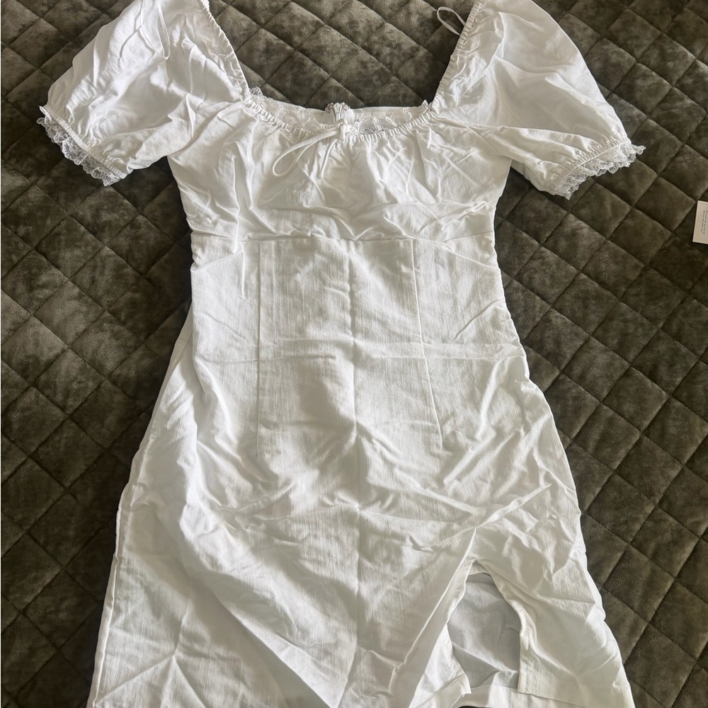 Princess Polly White Puff-Sleeve Midi Dress